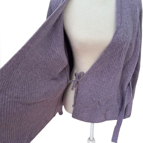 & Other Stories Rib Knit Wrap Cardigan in purple size small NWT - Picture 6 of 11